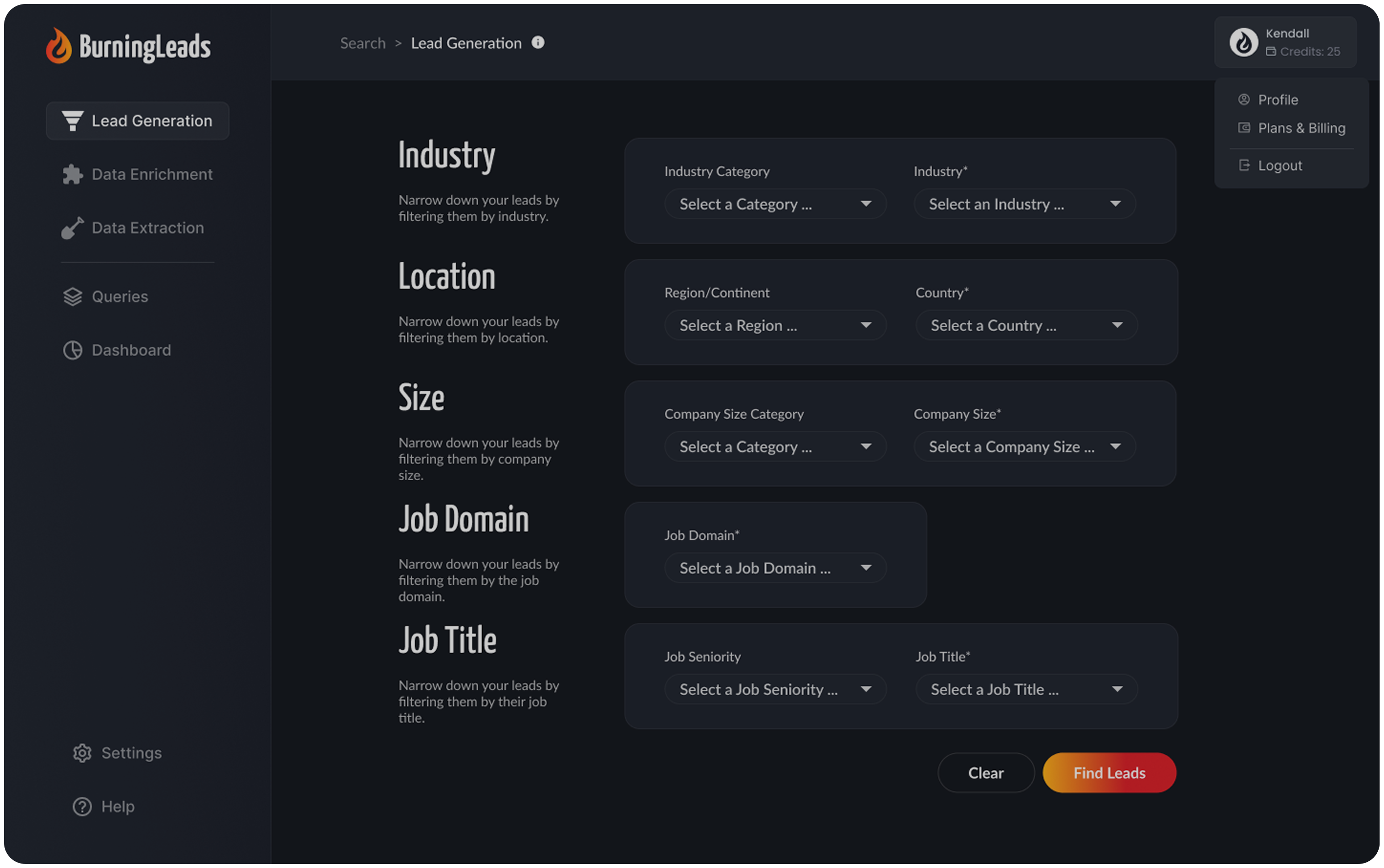 BurningLeads App Preview
